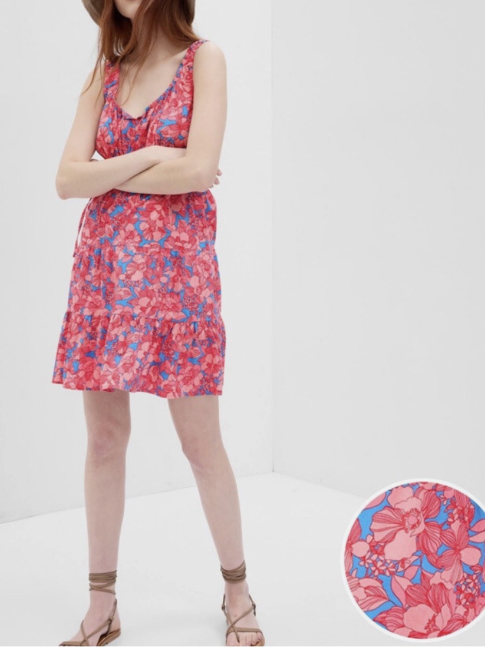 NWOT GAP Pink and Blue Floral Sundress